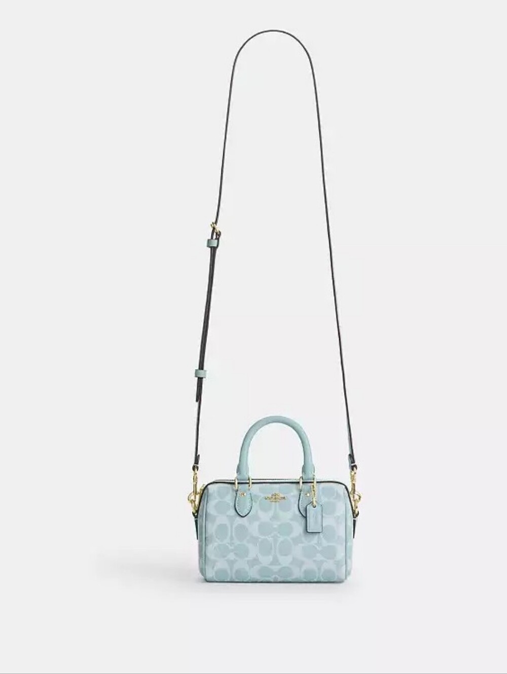Coach Mini Rowan Crossbody BagIn Signature Canvas (Light blue) - Picture 14 of 14